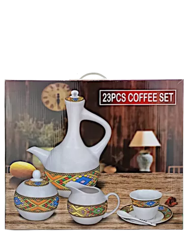 Abyssinian coffee set jebena and cups